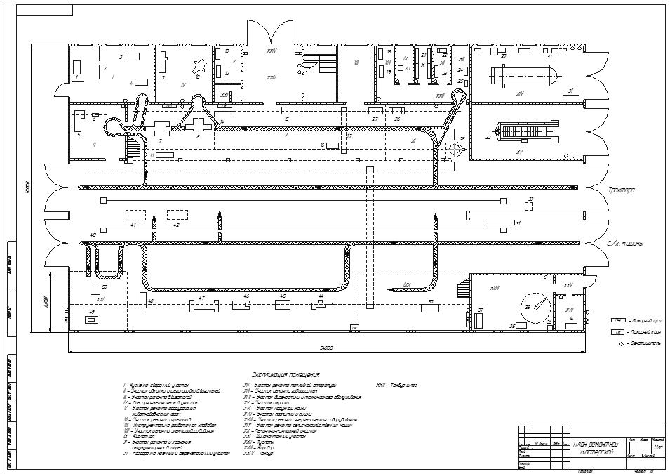 План ремонтной мастерской